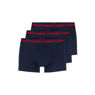 Abbildung von HUGO Herren Trunk Triplet Pack Boxershorts, Blau (Navy 410), L EU