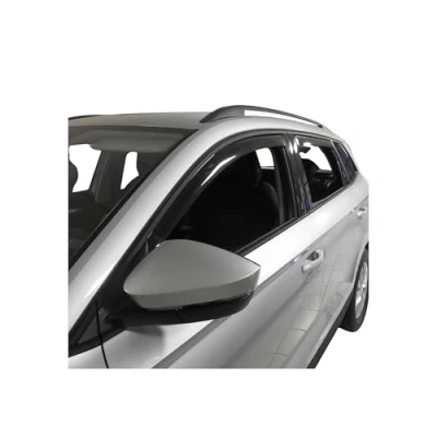 Abbildung von OMAC Windabweiser Regenabweiser kompatibel mit Skoda Karoq 2018 2024 Dunkel Acryl 4tlg