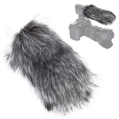 Abbildung von Mikrofon Windschutzscheibe, gemischte Wollabdeckung Windschutzscheibe für Mic 121 Stereomikrofon, TAKSTAR SGC 598, NW NA Q7, VMGO Video GO, VideoMic Pro usw.(L.)