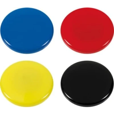 Abbildung von Westcott Haftmagnete 4er Pack, 30 mm, rund, je 1x schwarz, rot, blau, gelb E 10823 00