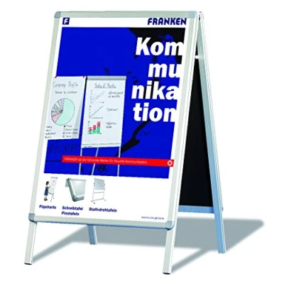 Abbildung von Franken Kundenstopper silber Aluminium Klemmprofiltechnik 84,1 cmx118,