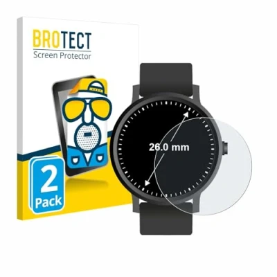 Abbildung von BROTECT Entspiegelungs Schutzfolie für Armbanduhren (Kreisrund, ø: 26 mm) (2 Stück) Matte Displayschutz Folie, Anti Reflex, Fingerprint