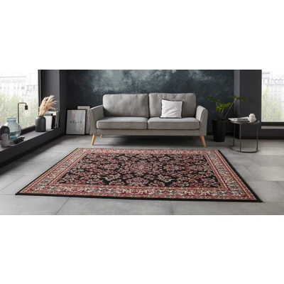 Abbildung von Hanse Home Design Kurzflor Wohnzimmerteppich Orient Zabul Perser Look, Orientalischer Teppich für Esszimmer, Wohnzimmer, Schlafzimmer Schwarz, 160x220 cm