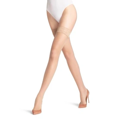 Abbildung von Falke Shelina Overkneestrümpfe, Damen, Größe: 35/37, Porcelain