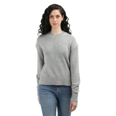 Abbildung von Calvin Klein Jeans Intarsia Strickpullover, Damen, Größe: XS, Grey heather