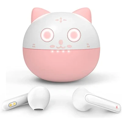 Abbildung von AMAFACE Bluetooth Kopfhörer In Ear, Kabellose mit HiFi Stereo Sound, 36 std Spielzeit, IPX5 Wasserdicht 5.1 Kopfhörer, Touch Control tragbar Ladecase Rosa.