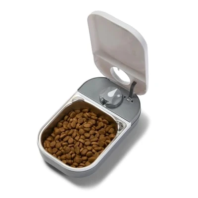 Abbildung von Closer Pets C100 One Meal Automatischer Futterspender für Katzen und kleine Hunde mit Edelstahl Futternapf Einsatz