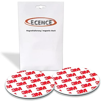 Abbildung von ECENCE Rauchmelder Magnethalter 2 Stück Selbstklebende Magnethalterung für Ø 70mm schnelle &amp; sichere Montage ohne Bohren und Schrauben alle Feuermelder Rauchwarnmelder