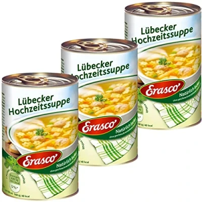 Abbildung von Erasco Lübecker Hochzeitssuppe mit klößchen und Gemüse 390ml 3er Pack