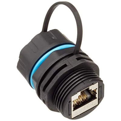 Abbildung von Delock Kabelverbinder RJ45 Buchse zu Cat.6A mit Verschlusskappe