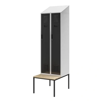 Abbildung von Jan Nowak Spind Umkleidespind Umkleideschrank Spindschrank Schließfachschrank mit Sitzbank Lüftungsschlitze Pulverbeschichtet 180 cm x 60 50 (Anthrazit Grau)
