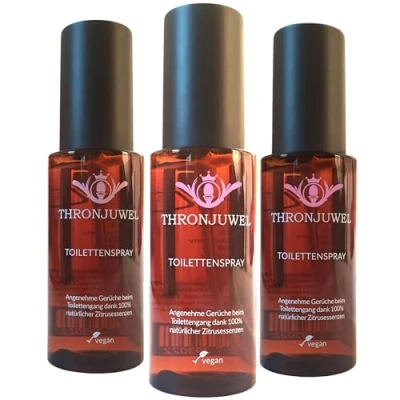 Abbildung von Thronjuwel 3 x Toilettenparfum. Gegen WC Gerüche, bekannt aus Die Höhle der Löwen, Duftspray, Duft für Toilette &amp; Bad, 50ml Geruchsneutralisierer