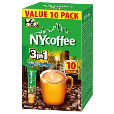 Abbildung von MOKATE® NYCOFEE 3in1 Instantkaffee Classic 10 Sticks x 14g Geschmack: Irish Coffee Instant Kaffee Getränkepulver aus löslichem Bohnenkaffee Smooth &amp; Creamy Pulver Getränke Cremiger