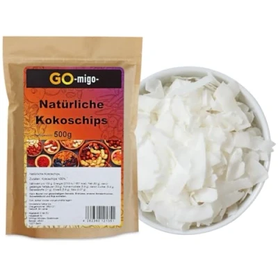 Abbildung von Natürliche Kokoschips, Kokosflocken 500 g GOmigo