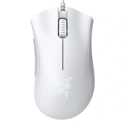 Abbildung von Razer DeathAdder Essential Gaming Maus, optischer Sensor, 6400 DPI, 5 programmierbare Tasten, mechanische Schalter, gummierte Griffe, Mercury White