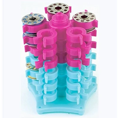 Abbildung von Elkine Spulenturm Spulenhalter Bobbin Tower für 30 Spulen/pink türkis