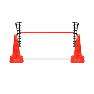Abbildung von Superhund Agility Hürde Leiterhürde mit Kegel 50 und Stange 100 cm Farbe Rot, Kunststoff