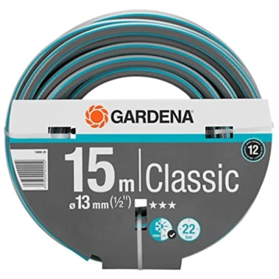 Abbildung von Gardena 18000 Gartenschlauch Classic 1/2 Zoll, 15 m, Grau, 35,6 x 10,2 cm, Sortiert