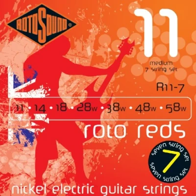Abbildung von Rotosound Nickelsaiten für 7 saitige E Gitarren, Stärke Medium 11 14 18 28 38 48 58