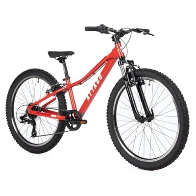 Abbildung von ATTABO Kinder MTB JR Mountainbike mit Aluminiumrahmen 12&quot; Rot Kinderfahrrad 24&quot; Rädern Zubehör Ergonomischer Lenker V Brake Verstellbarer Sattel 8 Gang Kettenschaltung