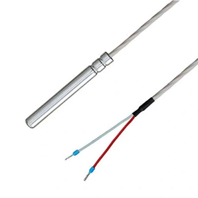 Abbildung von iOVEO 038HT01205 PT100 Kabelfühler/Temperaturfühler mit Teflon Anschlussleitung (PTFE) bis 250C, IP67 wasserdicht, lebensmittelecht, 5 Meter