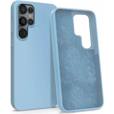 Abbildung von MyGadget Hülle für Samsung Galaxy S22 Ultra Gummierte Handyhülle [ 3 Layer Struktur ] Schutzhülle mit Soft Inlay &amp; Hardcase Cover außen Baby Blue