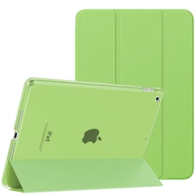 Abbildung von MoKo Schützhülle Kompatibel mit Neu iPad 9. / 8. 7. Generation (2021/2020/2019), Tablethülle Ständer Matt Rückseite Auto Schlaf/Aufwach Funktion für 10,2 Zoll, Scharfes Grün