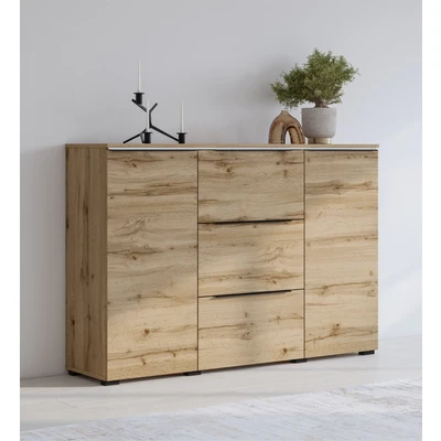Abbildung von INOSIGN Sideboard &quot;Tana, Breite 132 cm, moderne Kommode 3 SK,2 Trg&quot;, Schubladenschrank,Anrichte mit viel Stauraum, Einlegeböden verstellbar