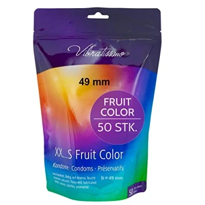 Abbildung von VIBRATISSIMO Kondome Fruit Color 50er Pack I Gefühlsecht &amp; Extra Feucht Condoms for Men Beutel Wiederverschließbar Bunte Hauchzarte B=49mm