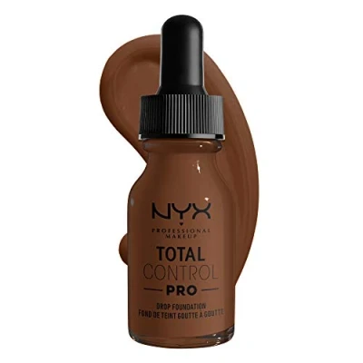 Abbildung von NYX Professional Makeup Total Control Pro Drop Foundation, Flüssiges Make up, Individuelle und aufbaubare Deckkraft, Vegane Formel, True to Skin Finish, 13 ml, Farbton: Deep Rich