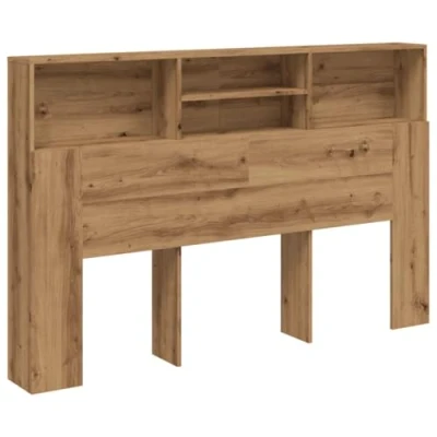 Abbildung von vidaXL Kopfteil, Bettkopfteil mit Stauraum, Schlafzimmer Kopfteil Regal Wand Betthaupt, Artisan Eiche 180x19x103,5cm Holzwerkstoff
