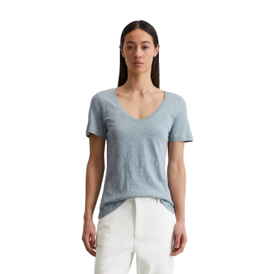 Abbildung von Marc O&#039;Polo Short Sleeve Vneck Tshirt basic, Damen, Größe: Large, Nordic sea