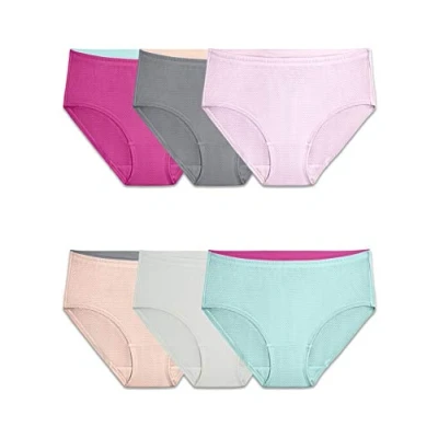 Abbildung von Fruit of the Loom Women&#039;s Underwear Breathable Panties (Regular &amp; Plus Size), Low Rise Brief Micro Mesh 6 Pack, 9