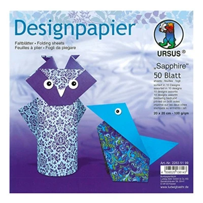 Abbildung von Ludwig Bähr Desinpapier Faltblätter &#039;Sapphire&#039; 100g/qm 20x20cm VE=50 B