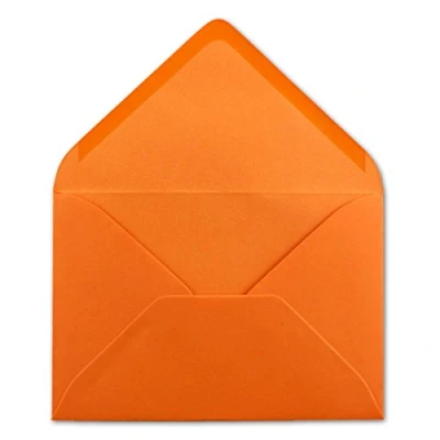 Abbildung von 75 DIN C6 Briefumschläge Orange 11,4 x 16,2 cm 120 g/m² Nassklebung Brief Hüllen ohne Fenster für Einladungen von Ihrem Glüxx Agent