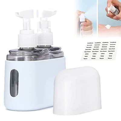 Abbildung von Mini Shampoo Dispenser Portable Travel Bottle Set, And Conditioner Dispenser, Containers With Labels For Toiletries, Bottles Toiletries (2 in 1,Blue)