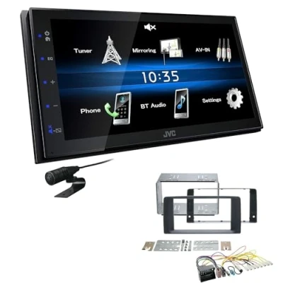 Abbildung von JVC KW M25BT 2 DIN Autoradio Touchscreen Bluetooth kompatibel mit Android USB Mirroring passend für Man TGX ab 2007 schwarz