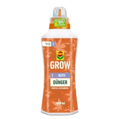 Abbildung von COMPO GROW Blüte Dünger für Spezialkulturen Indoor &amp; Outdoor Spezialdünger die Blütephase mineralisch 1 l, grün