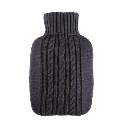 Abbildung von Hugo Frosch Wärmflasche Klassik 1,8 l mit Strickbezug anthrazit, Made in Germany
