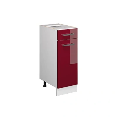 Abbildung von Vicco Unterschrank R Line, Bordeaux Hochglanz/Weiß, 30 cm ohne Arbeitsplatte
