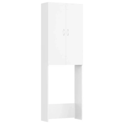 Abbildung von vidaXL Waschmaschinenschrank mit 2 Türen 3 Fächern Badmöbel Badschrank Badregal Badezimmerschrank Hochschrank Schrank Weiß 64x25,5x190cm