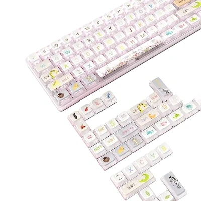 Abbildung von MAMBASNAKE 120 Tasten PBT Pudding Tastenkappen Set,ASA Profil,PBT Farbsublimation,ANSI US Layout für TKL 61 68 87 98 104 108 Mechanische Tastatur,Kompatibel mit Cherry MX Gateron Otemu Kailh Schalter