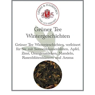 Abbildung von Lerbs &amp; Hagedorn, Grüner Tee Wintergeschichten Frucht Geschmack 250g (ca. 21 Liter) Sonnenblumenblüten, Apfel, Orangenstücken Rosenblütenblättern