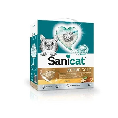 Abbildung von Sanicat Active Gold Argan Katzenstreu, Bentonit, 6l, klumpend