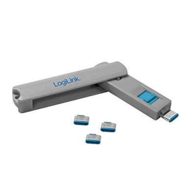 Abbildung von LogiLink AU0052, Port blocker, USB Typ C, Blau, Grau, 1 Stück(e)
