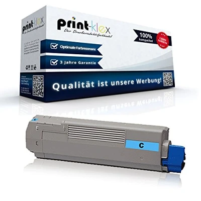 Abbildung von Print Klex Tonerkartusche kompatibel mit Oki MC 770 dnvfax Plus MFP Series 780 dnf 45396303 Cyan Blau Eco Office Serie