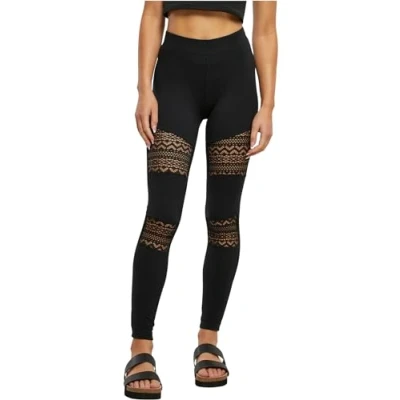 Abbildung von Urban Classics Crochet Leggings Hosen, Damen, Größe: 3XL, Black