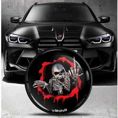 Abbildung von Biomar Labs Motorhaube Kofferraum Plakette Abzeichen 82mm Kompatibel mit BMW Emblem 51148132375 Schädel EO 24