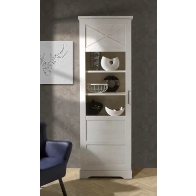Abbildung von Forte ROCKHAMPTON Vitrine L B x H T: 68,5x206,2x42, Holzwerkstoff, Pinie Weiß, Groß