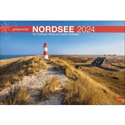 Abbildung von Nordsee Globetrotter Kalender 2024. ein großer Fotokalender mit tollen Strandaufnahmen. Perfekter Wandkalender, um bisschen Urlaubsfeeling nach ... Stränden (Heye Reisekalender)